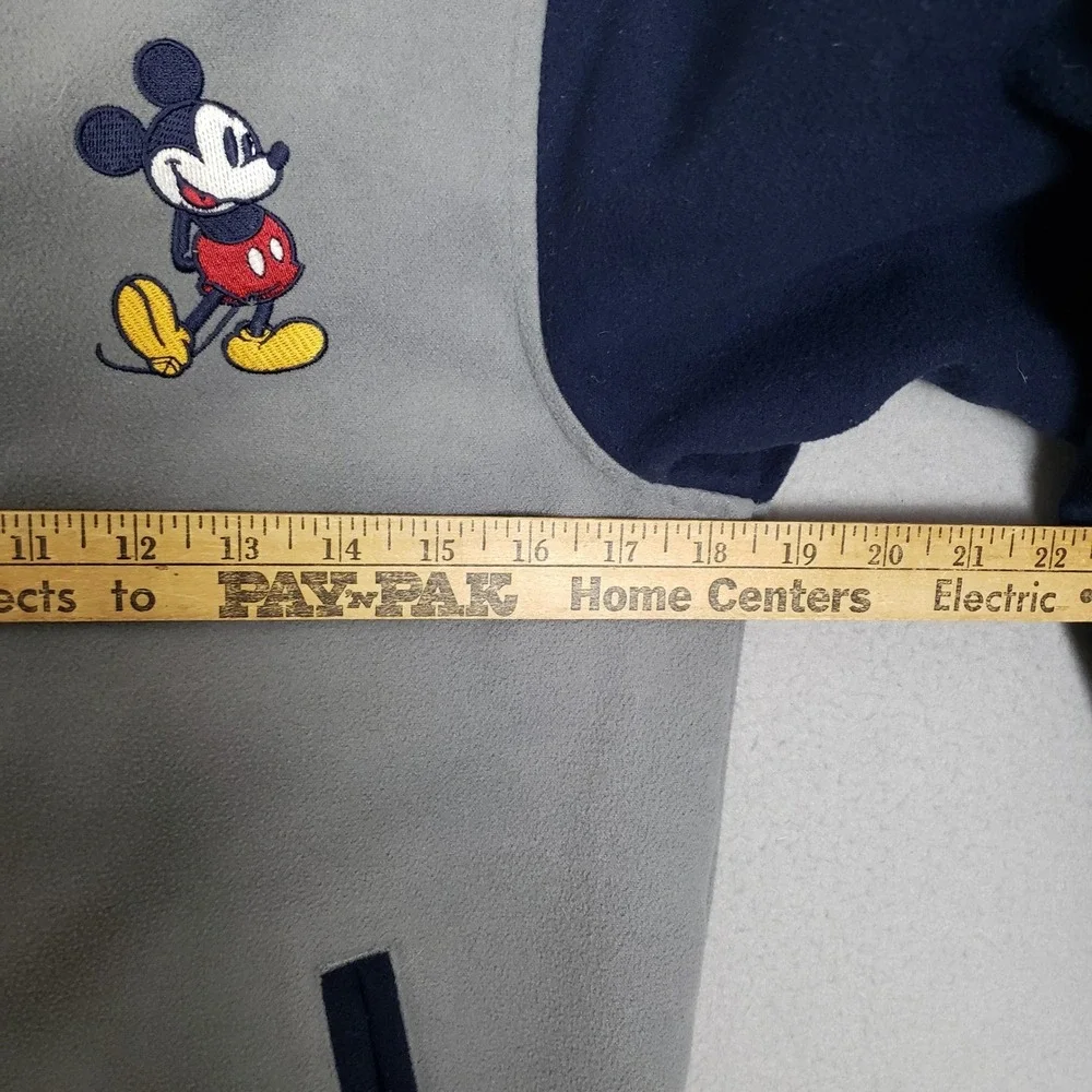 Vintage Disney Mickey Mouse Varsity Jacket Gray Blue Colorblock Kids Size XL